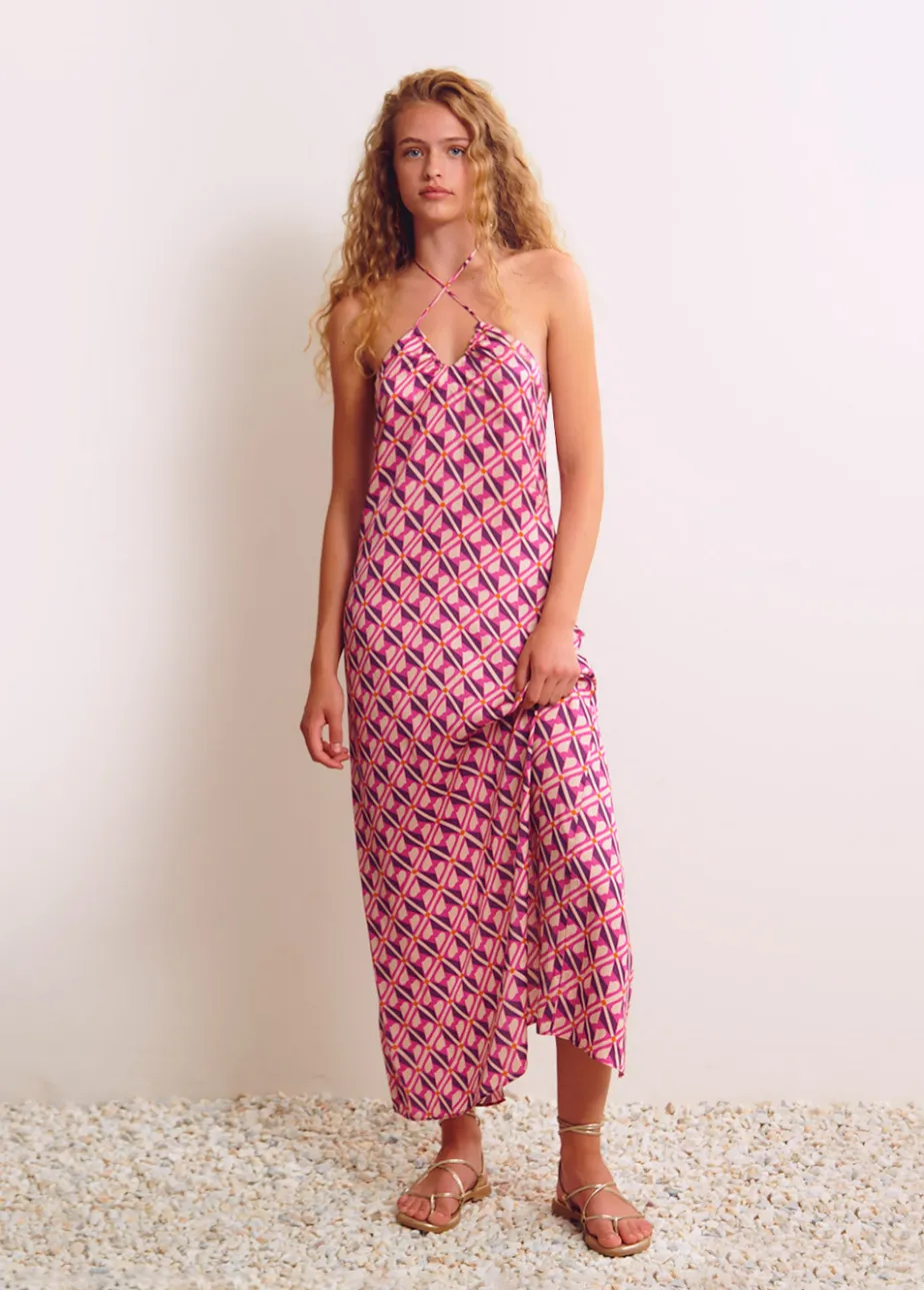 Mujer Brownie Spain Vestidos-Vestido Halter Estampado Pop