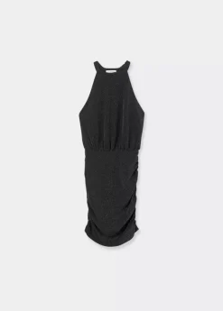 Mujer Brownie Spain Vestidos-Vestido Halter Tejido Metalizado